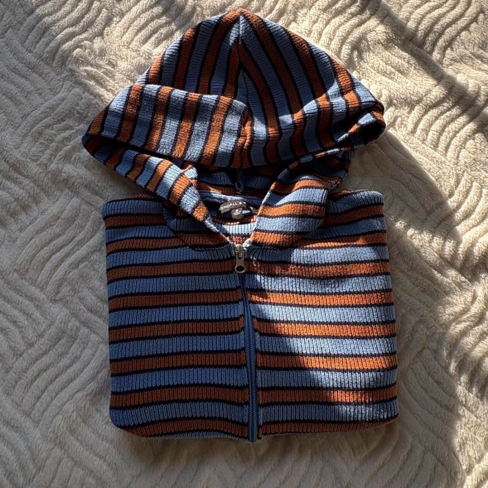 Orange & Blue Striped Kendall + Kylie Cropped Jacket